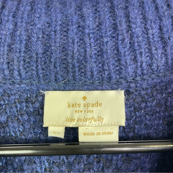 Kate Spade New York Alpaca Blend Leopard Sweater in Navy and Black sz XL - Picture 6 of 8